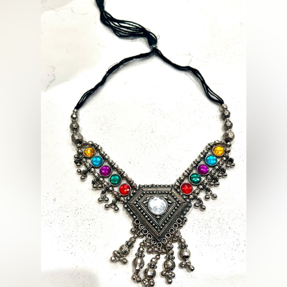 Tribal Choker Belly Dance Gypsy Jewelry Indian Boho colorful Necklace